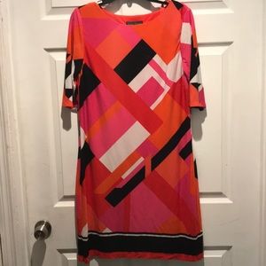 Jessica Howard abstract pink orange dress